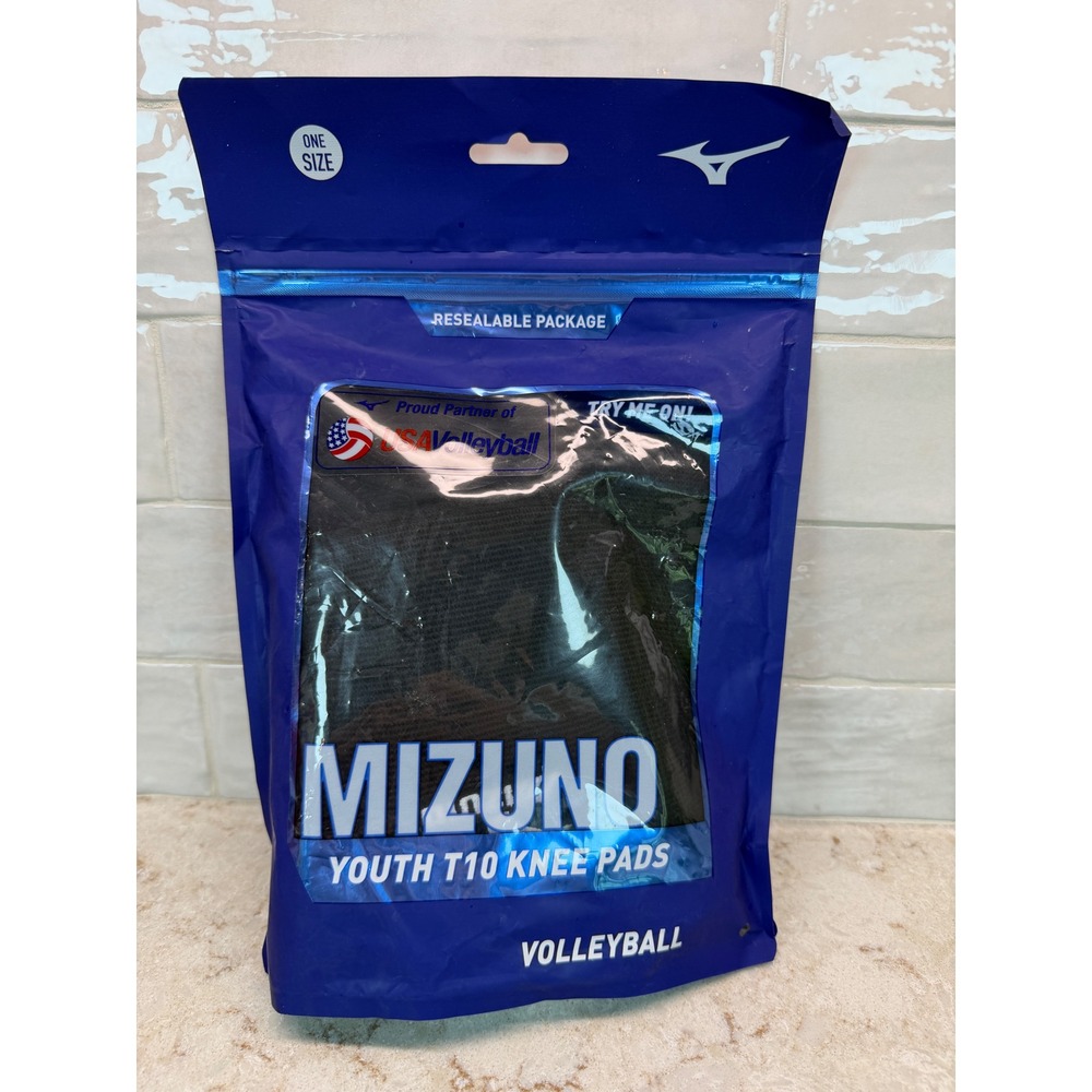 Mizuno Youth T10 Volleyball Knee Pads Black One Size Protective Gear 480122